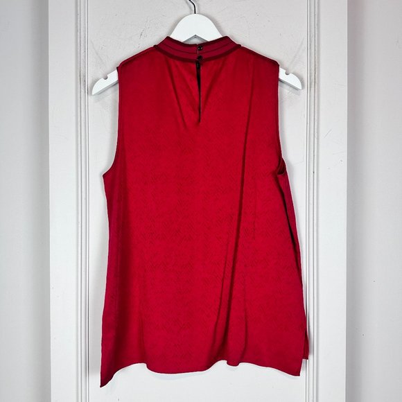 Rag & Bone Letti Radish Pink Jacquard Sleeveless Blouse - Picture 2 of 9